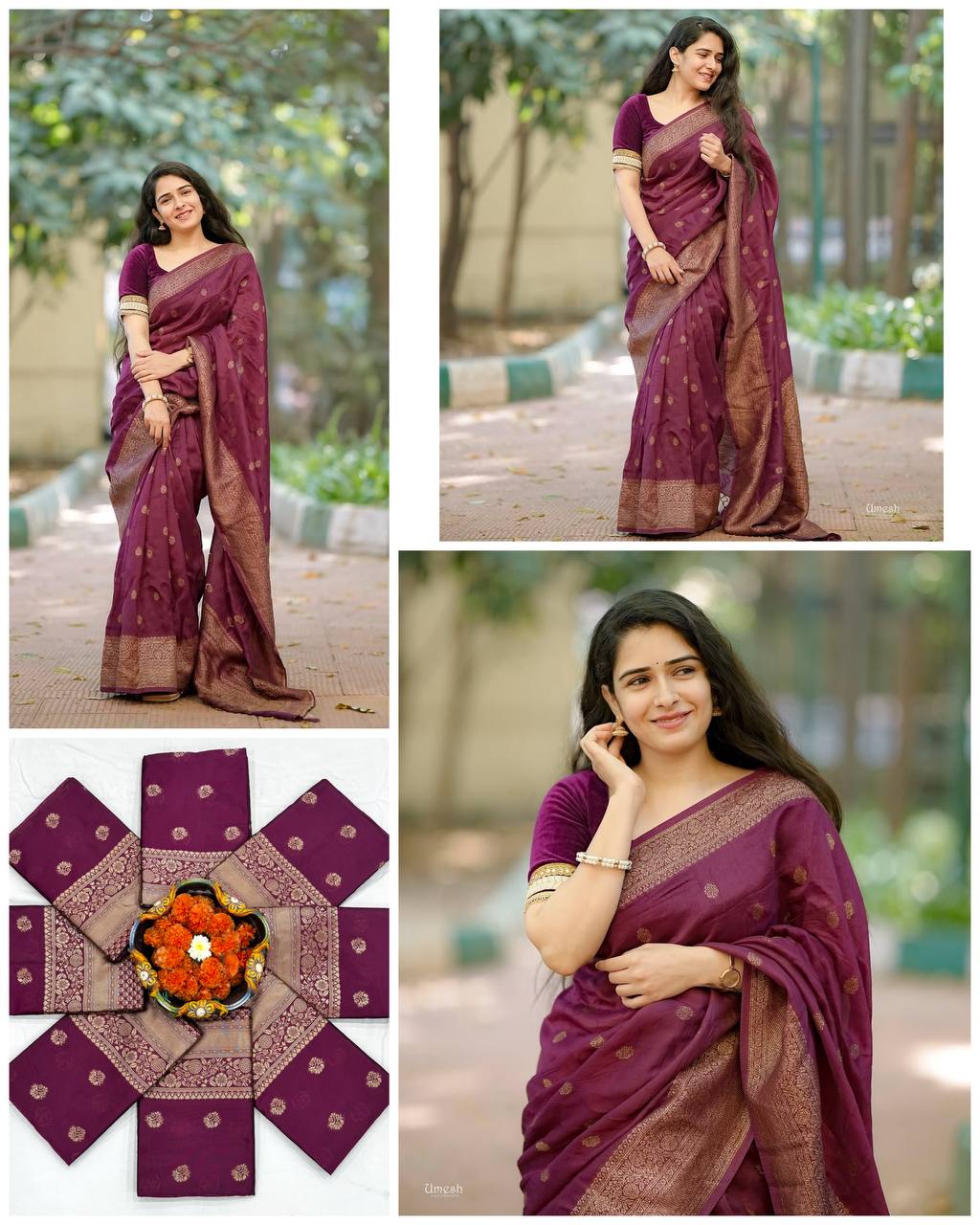 Premium Maroon Soft Silk Saree with Rich Pallu and All-Over Jacquard Work